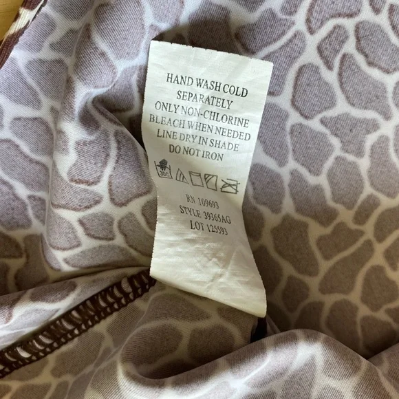 Athleta Giraffe Animal Print Plunge Tankini Summer‎ Break Sprint Swim Top Brown - Picture 6 of 7